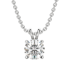0.25-1.0ct Round Cut Solitaire Moissanite Diamond Necklace