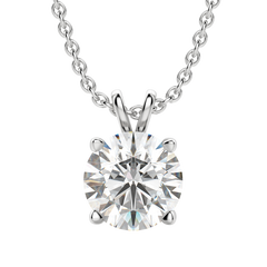 0.25-1.0ct Round Cut Solitaire Moissanite Diamond Necklace