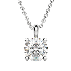 0.25-1.5ct Round Cut Solitaire Moissanite Diamond Necklace