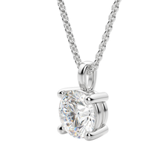 0.25-1.5ct Round Cut Solitaire Moissanite Diamond Necklace