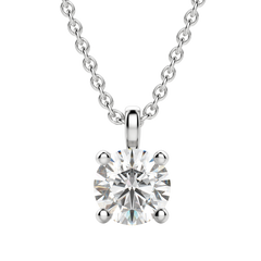 0.25-1.5ct Round Cut Solitaire Moissanite Diamond Necklace