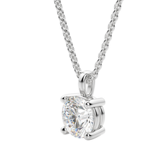 0.25-1.5ct Round Cut Solitaire Moissanite Diamond Necklace