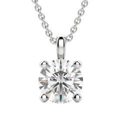 0.25-1.5ct Round Cut Solitaire Moissanite Diamond Necklace