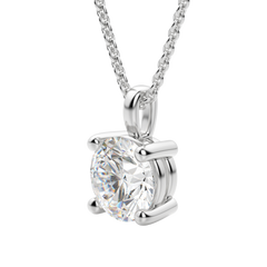 0.25-1.5ct Round Cut Solitaire Moissanite Diamond Necklace