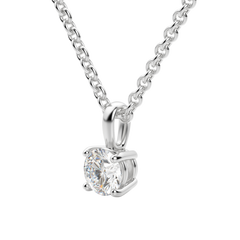 0.25-1.5ct Round Cut Solitaire Moissanite Diamond Necklace