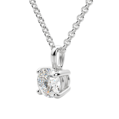 0.25-1.5ct Round Cut Solitaire Moissanite Diamond Necklace