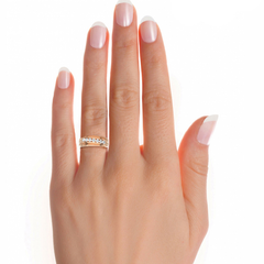 1.5CT Seven Stone Round Moissanite Wedding Band in Rose Gold