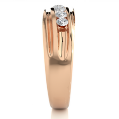 1.5CT Seven Stone Round Moissanite Wedding Band in Rose Gold