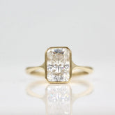 2ct Radiant Cut Solitaire Moissanite Bezel Diamond Engagement Ring