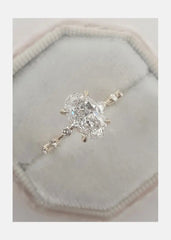 1.50ct Elongated Oval Cut Moissanite Diamond Engagement Ring