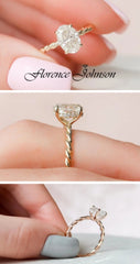 1.50CT Oval Cut Braided Moissanite Diamond Engagement Ring