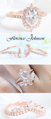 1.50CT Oval Cut Moissanite Halo Pave Bridal Engagement Ring Set