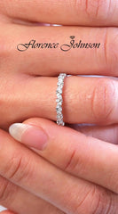 Marquise & Round Cut Half Eternity Wedding Band