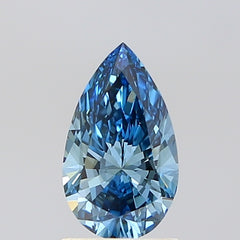 PEAR CT Fancy Vivid Blue VS1 Lab Grown Diamond