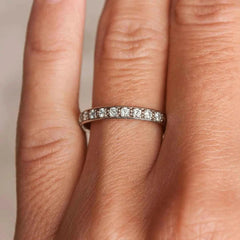 Round Brilliant Cut Half Eternity Wedding Band