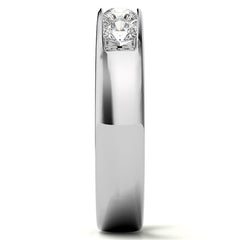 4mm Round Cut Five Stone Moissanite Men's Wedding Band in Rose Gold