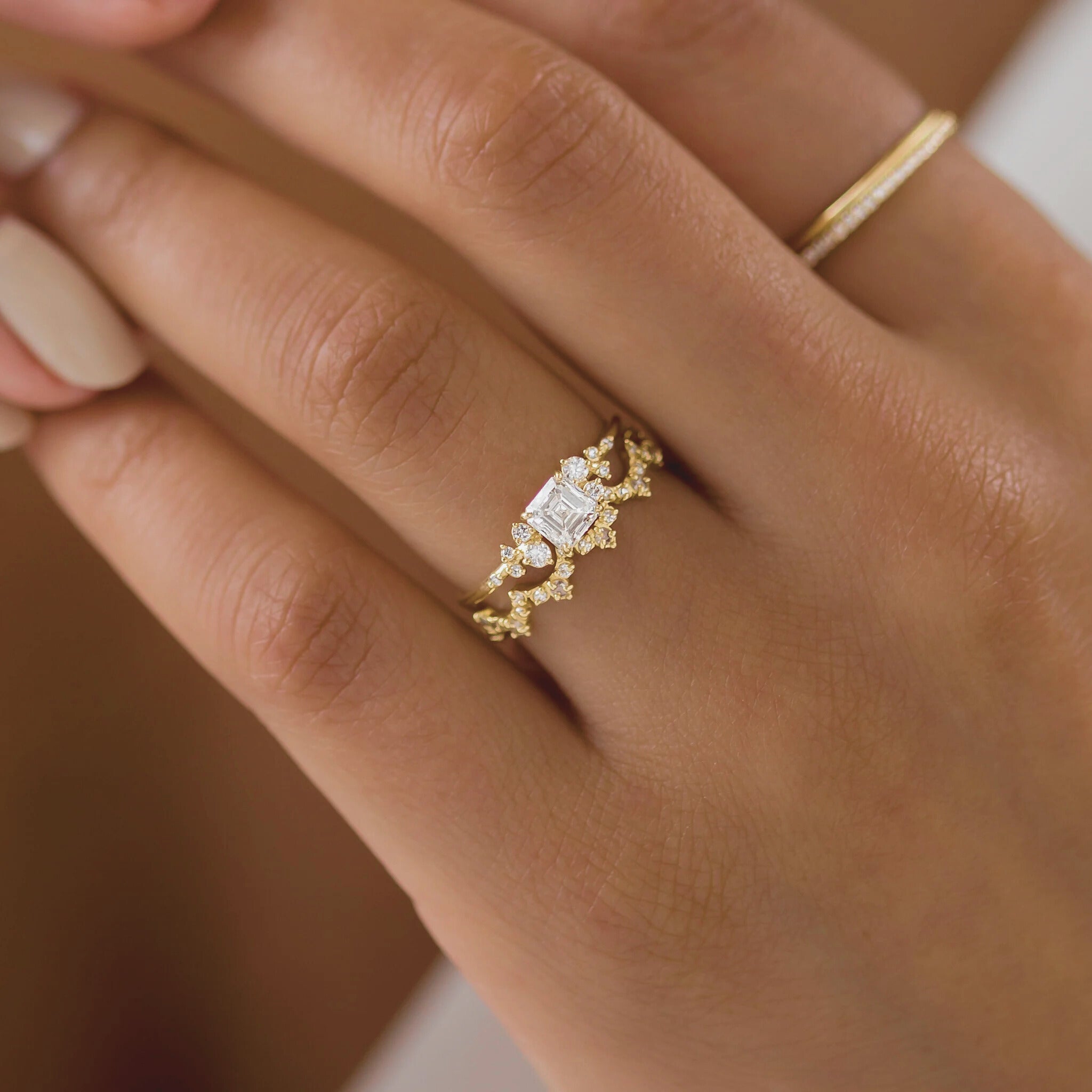 asscher-cut-cluster-mossainite-2ct-engagement-ring-6