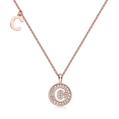 " C " Letter Moissanite Diamond Necklace for Women