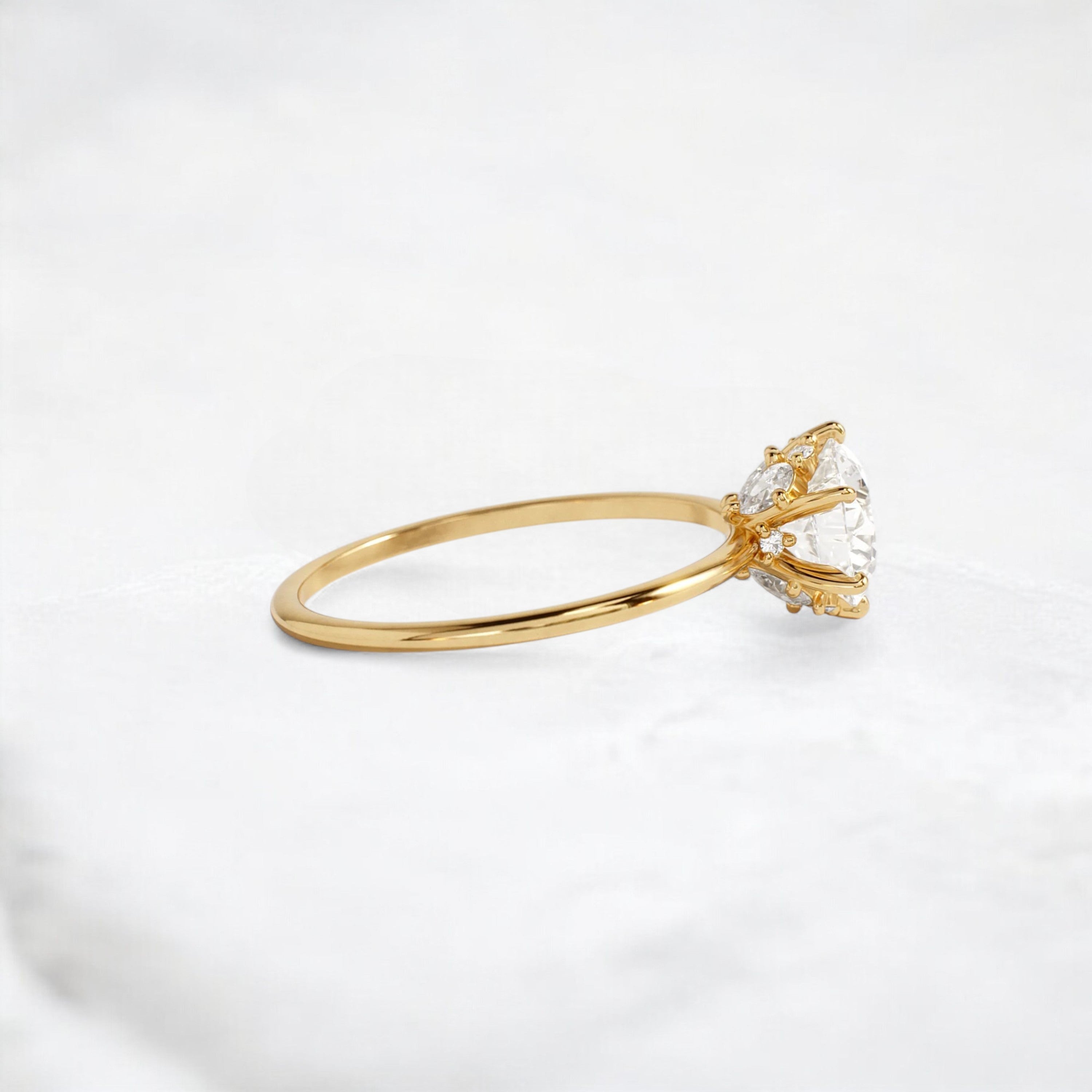 blossom-shine-round-pear-accents-moissanite-solitaire-ring-1-20-ct-yellow-gold-gemfora-3