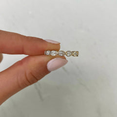 Bezel Set Pear Cut Moissanite Eternity Diamond Wedding Band
