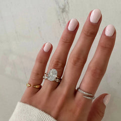 Bezel Set Oval Cut Moissanite Eternity Diamond Wedding Band