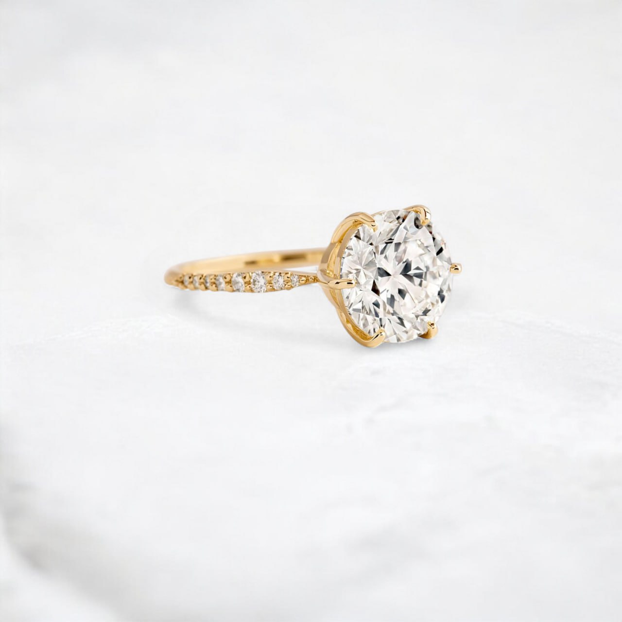 brilliant-round-cut-diamond-moissanite-engagement-ring-3-ct-yellow-gold-gemfora-2