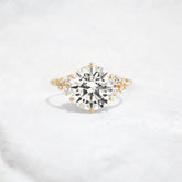 Cluster Round Cut 2CT Moissanite Engagement Ring