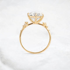 Cluster Round Cut 2CT Moissanite Engagement Ring