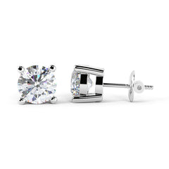 0.50CT Round Cut Moissanite Diamond Stud Earrings in White Gold