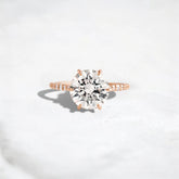2CT Round Cut Moissanite Diamond Engagement Ring Pave Big Head Set