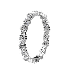 Marquise and Round Cut Full Eternity Wedding Band
