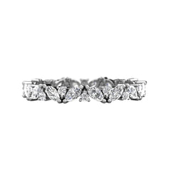 Marquise and Round Cut Full Eternity Wedding Band