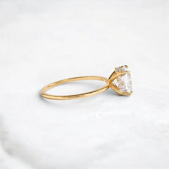 Handcrafted 2.0CT Asscher Cut Moissanite Hidden Halo Ring in 14K Gold