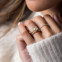 Handcrafted 2.0CT Asscher Cut Moissanite Hidden Halo Ring in 14K Gold