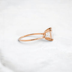 Handcrafted 2.0CTW Princess Cut Moissanite Engagement Ring with Accent Diamonds