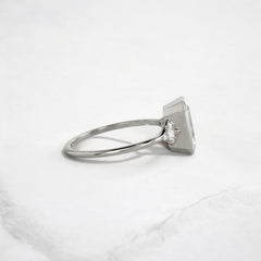 Luxury bezel handmade Cluster emerald cut engagement ring