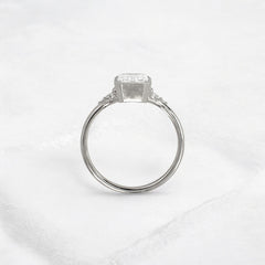 Luxury bezel handmade Cluster emerald cut engagement ring