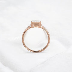 Luxury bezel handmade Cluster emerald cut engagement ring