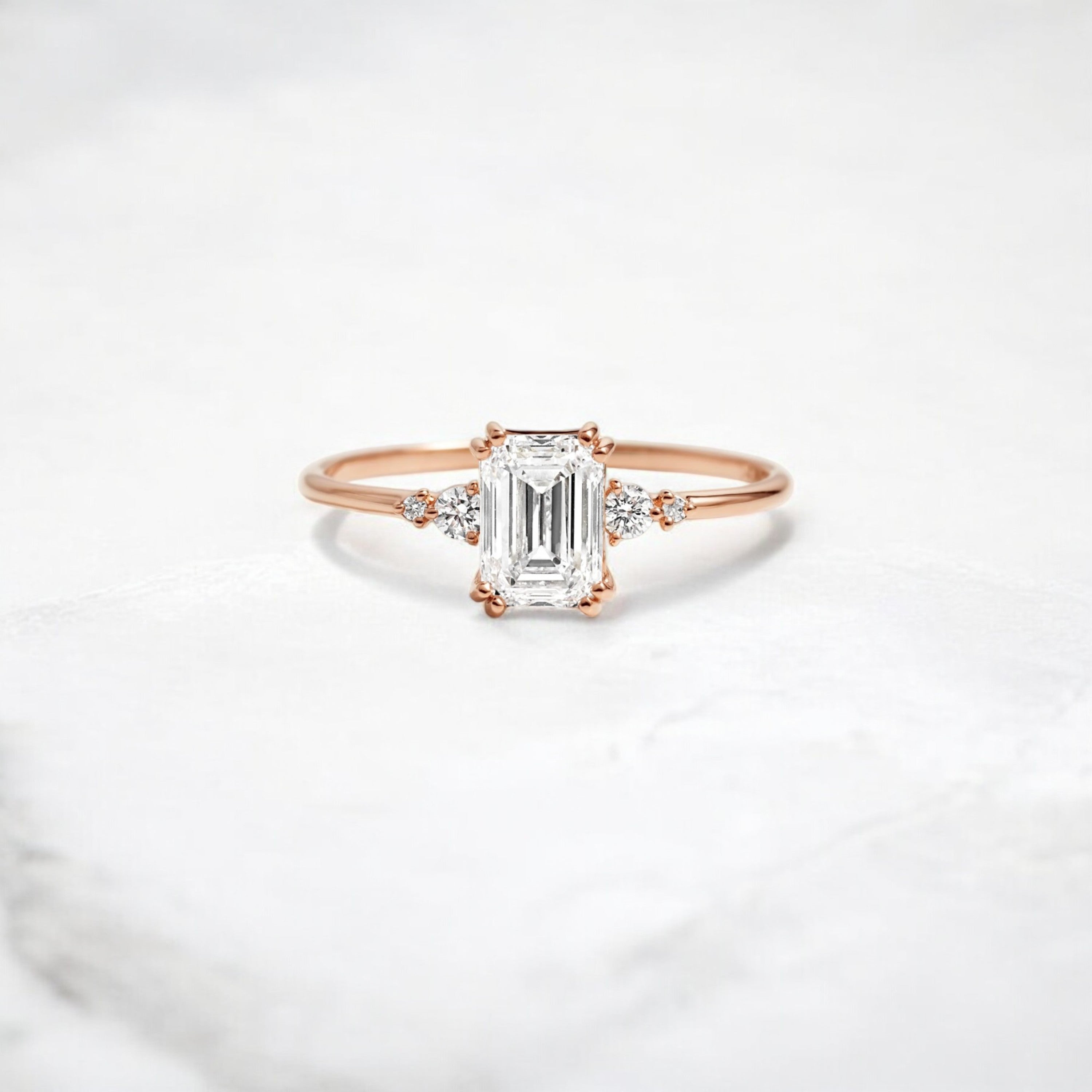 handmade-cluster-emerald-double-prong-moissanite-engagement-ring-1-01-rose-gold-gemfora-1