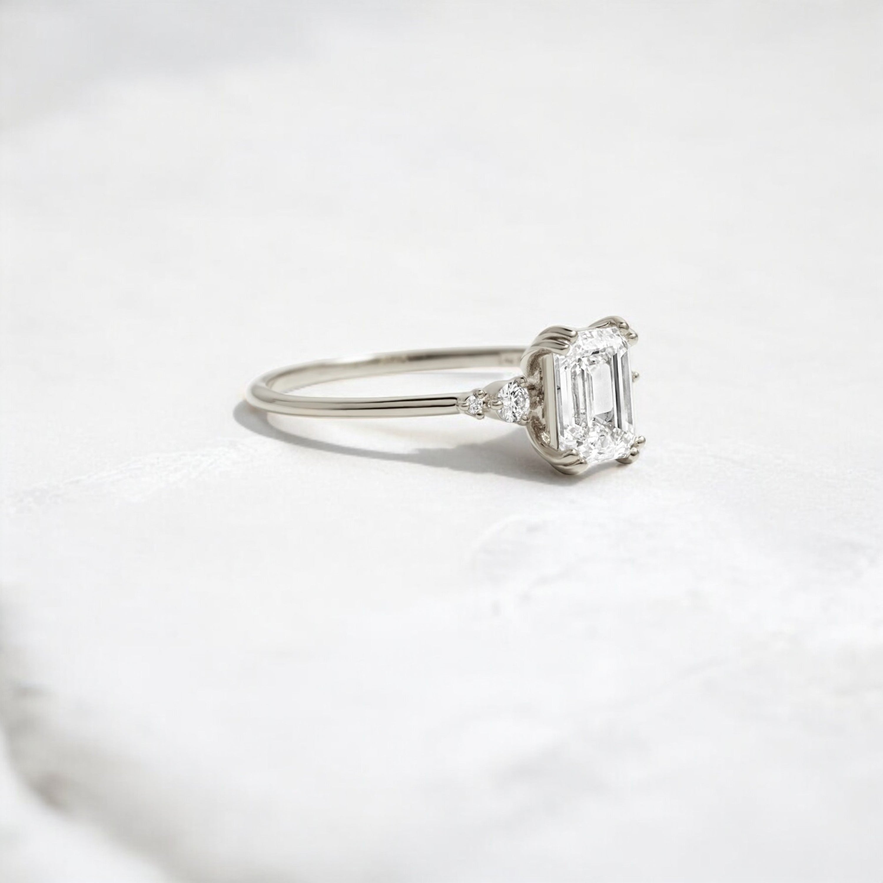 handmade-cluster-emerald-double-prong-moissanite-engagement-ring-1-01-white-gold-gemfora-2