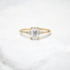 handmade-cluster-emerald-double-prong-moissanite-engagement-ring-1-01-yellow-gold-gemfora-1