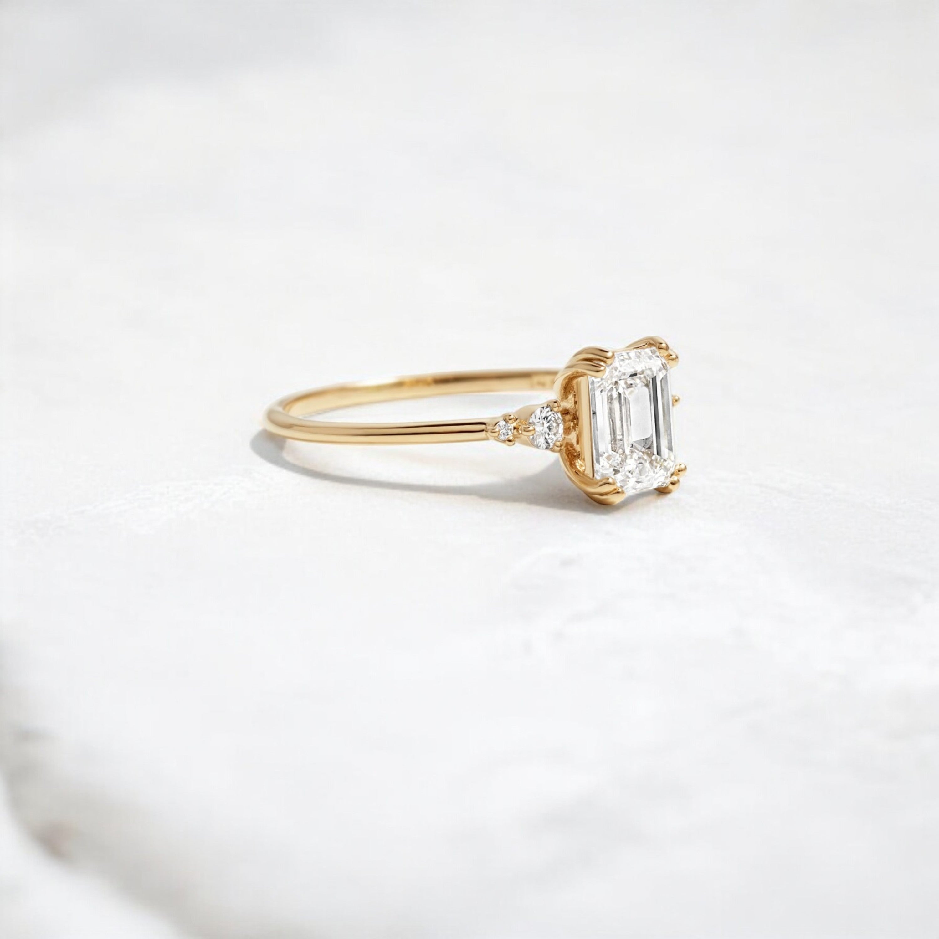 handmade-cluster-emerald-double-prong-moissanite-engagement-ring-1-01-yellow-gold-gemfora-2