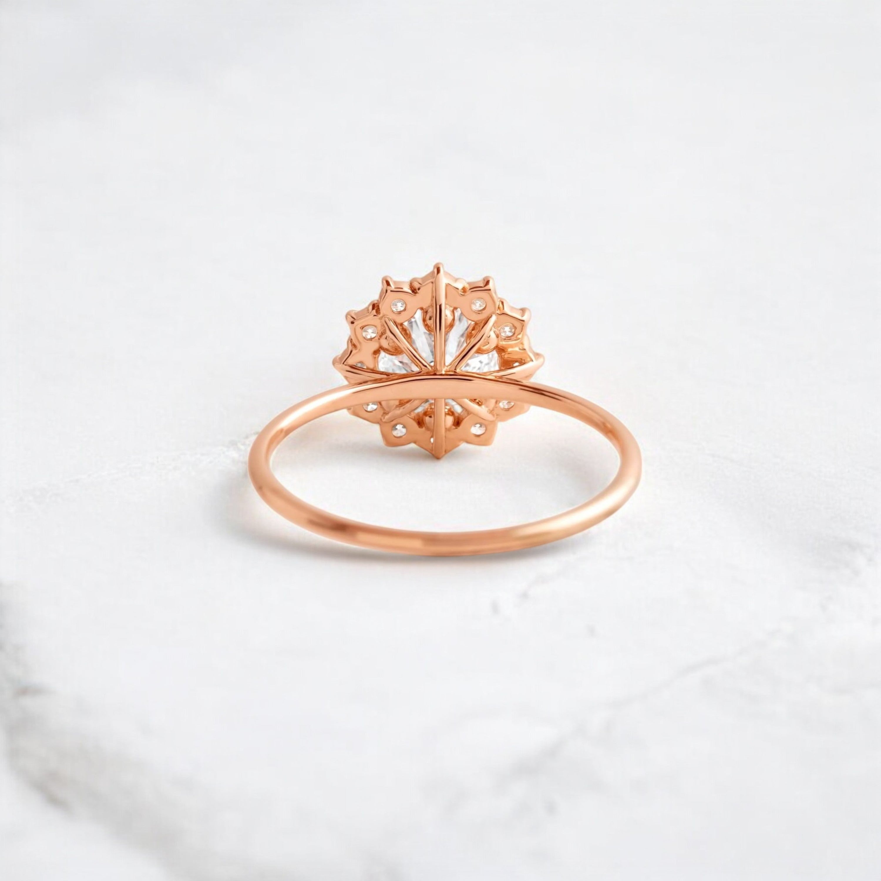 handmade-round-cut-1-ct-moissanite-sunflower-halo-engagement-ring-rose-gold-gemfora