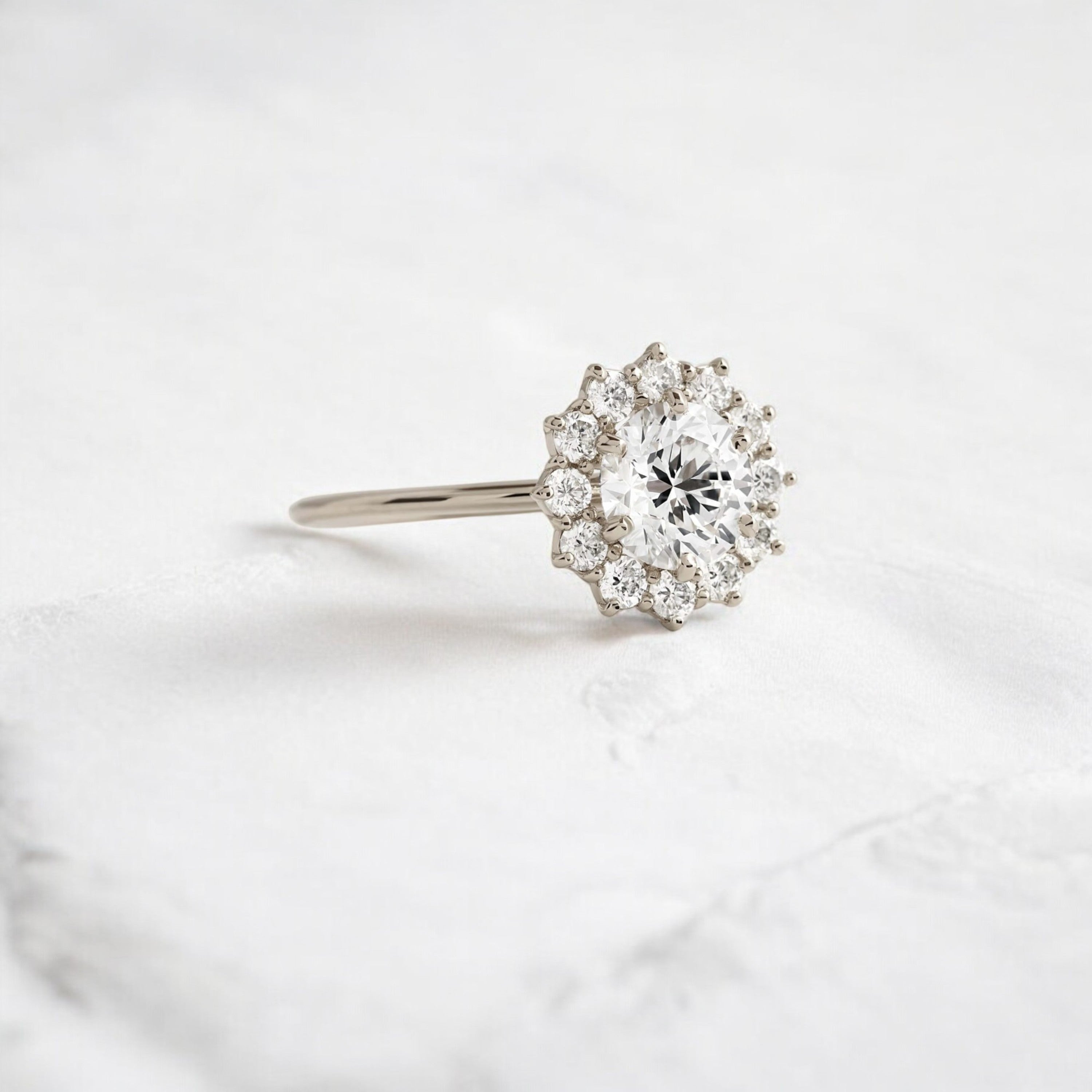 handmade-round-cut-1-ct-moissanite-sunflower-halo-engagement-ring-white-gold-gemfora