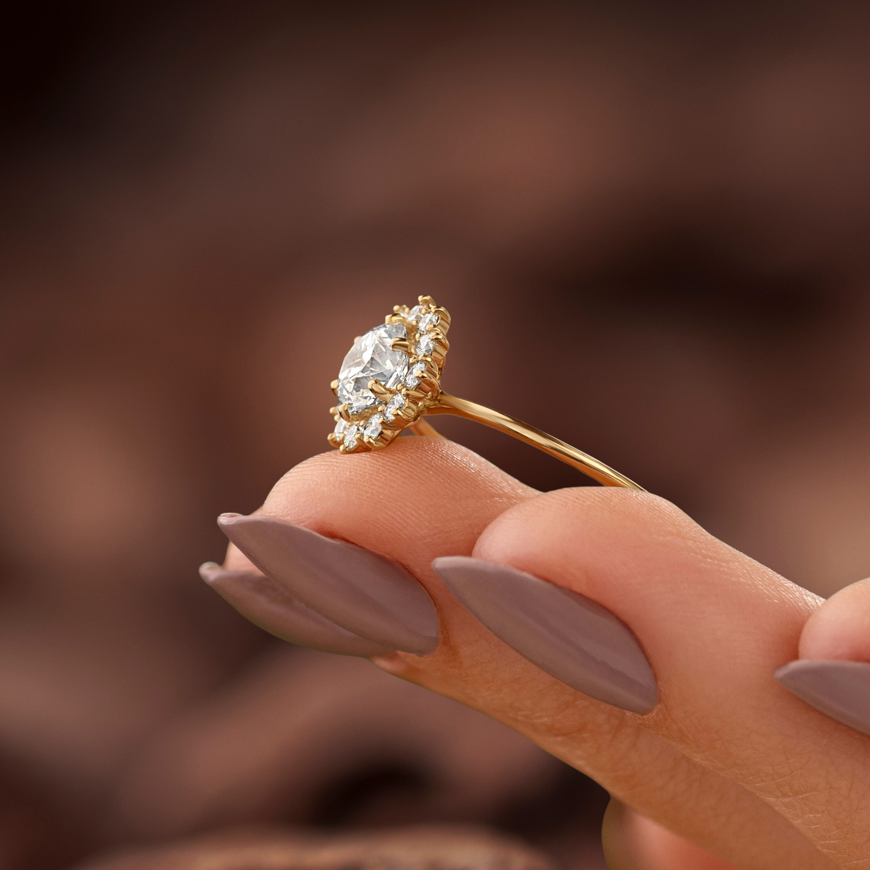 handmade-round-cut-1-ct-moissanite-sunflower-halo-engagement-ring-yellow-gold-gemfora