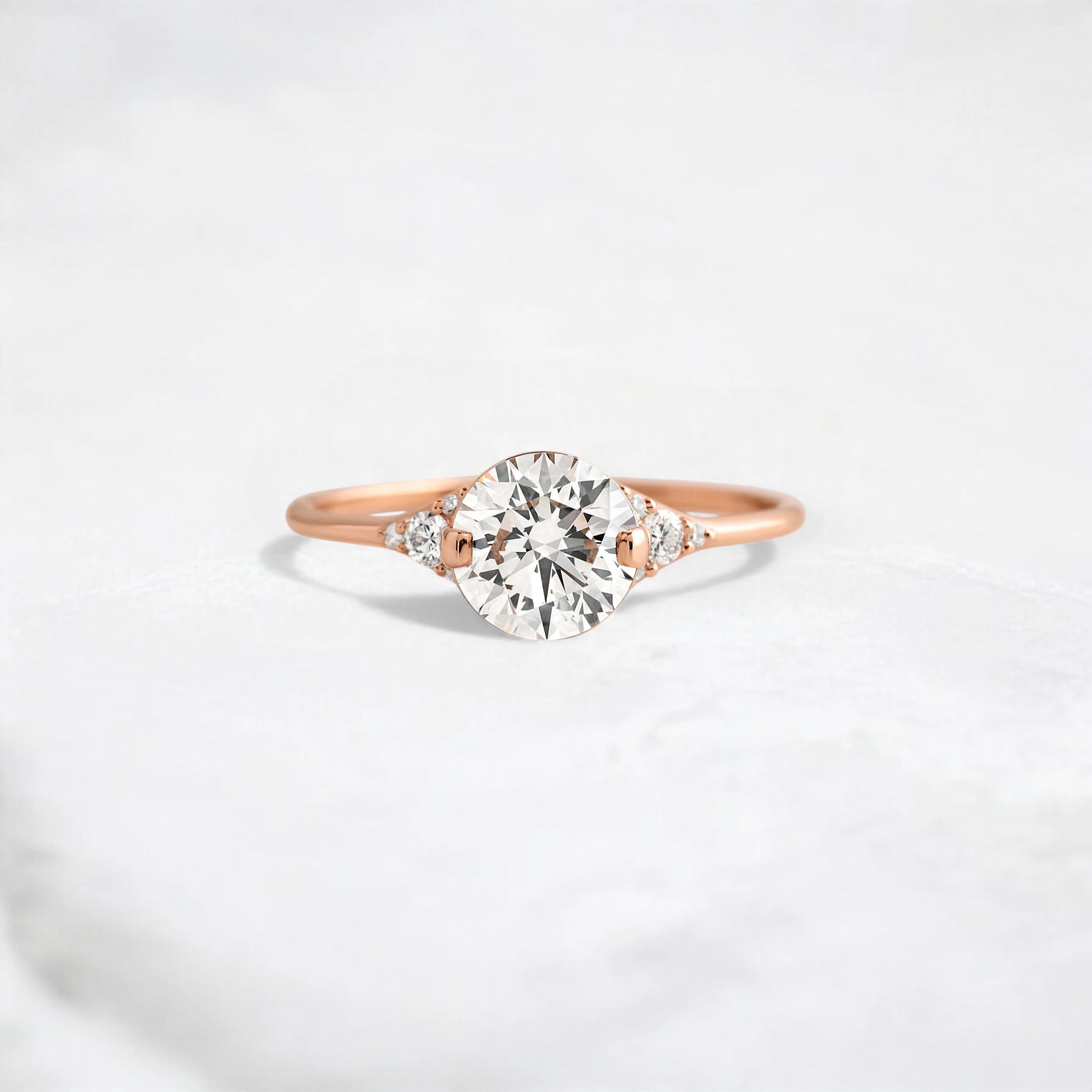 handmade-round-cut-1.14ct-moissanite-engagement-ring-with-closed-basket-and-two-tab-prongs-rose-gold-gemfora-1