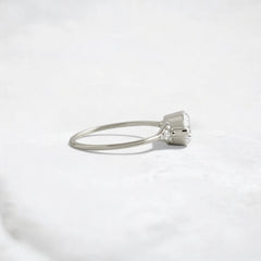 Handmade 2.07 ct Round Cut Moissanite Engagement Ring And Closed Basket With Two Tab Prongs
