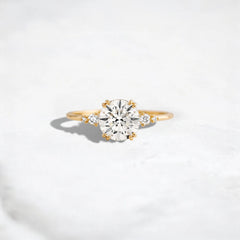 Heirloom 1.50CT Round Cut Moissanite Engagement Ring, Double Four-Prong