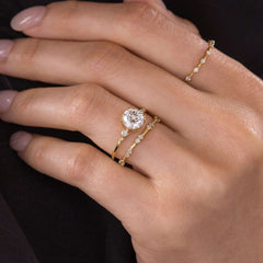 Heirloom 1.50CT Round Cut Moissanite Engagement Ring, Double Four-Prong