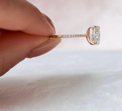 2.50CT Elongated Cushion Cut Hidden Halo Moissanite Engagement Ring